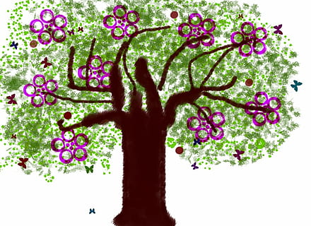 arbre, primavera, flors, il·lustració, vector, tir de l'estudi, fons blanc, salut i medicina, color verd, biologia, ciència, part del cos humà, planta, a l'interior, recerca, naturalesa, creixement, flor, planta amb flors, tallar, gent, compost digital, tridimensional, 720P, CC0, domini públic, lliure de regalies