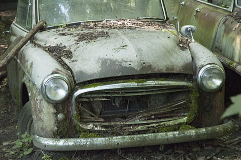 auto, bil, kirkegård, oldtimer, rustfri, bil kirkegård, rustfri karre, Junkyard, skrot bil, nostalgi, vrag, skrot, metalskrot, rust, rusted, bil vraget, skrot jern, gammeldags, gammel, retro stylet, vintage bil, forældet, antik, transportmidler, land køretøj, klassisk, rusten, snavset, beskadiget, samlerens bil, transportform, forlygte, metal, motor køretøj, forladt, kørt ned, forvitret, nedgang, ingen mennesker, dårlig stand, forringelse, ødelagt, garage, 2K, CC0, offentligt domæne, royaltyfrie