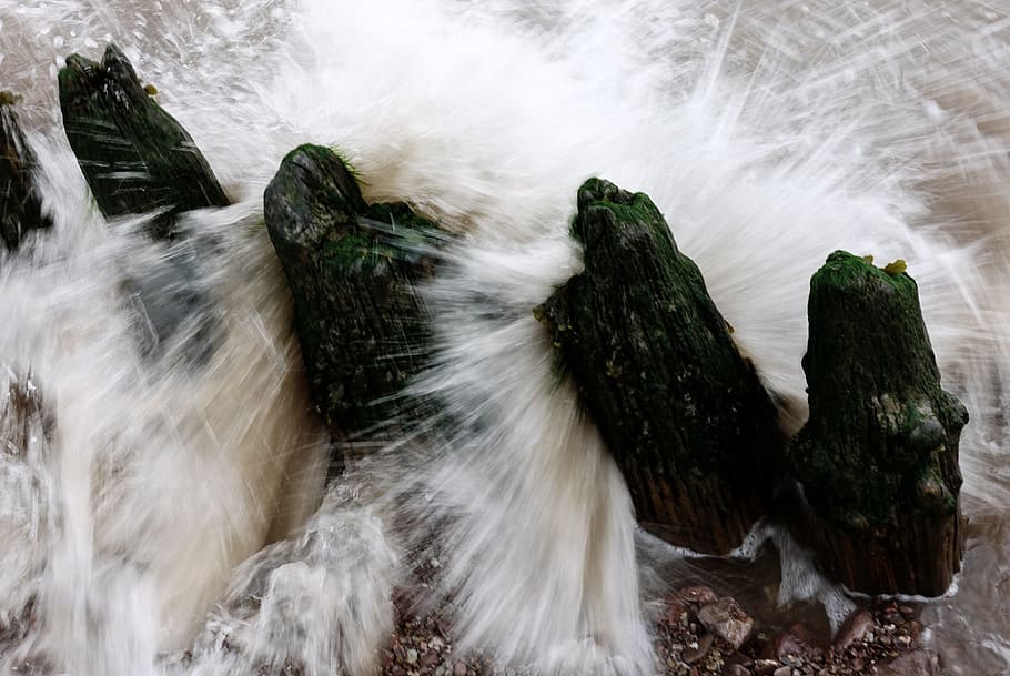plaske, bølge, pause, vand, bevægelse, sprøjt, flyder, bunker, havet, flyde, væske, burst, strand, Opdater, lang eksponering, vandfald, scenics - natur, sløret bevægelse, klippe, rock-objekt, solid, skønhed i naturen, ingen mennesker, flydende vand, jord, natur, udendørs, hav, dag, strøm, magt i naturen, faldende vand, regnskov, 4K