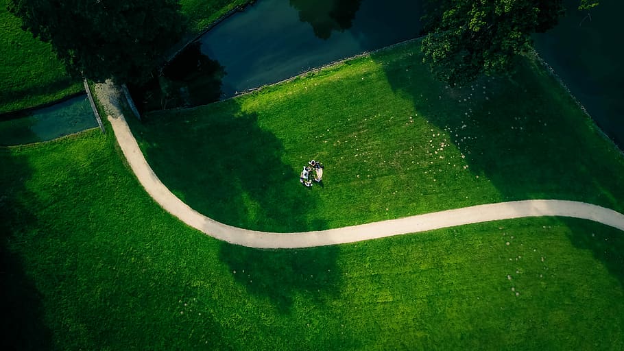 chillings, blanc, cable d'alimentació, superfície, Camí, riu, verd, parc, arbre, color verd, herba, planta, naturalesa, esport, dia, activitat d'oci, activitat, vista d’angle alt, creixement, golf, curs de golf, llum solar, a l'aire lliure, bellesa a la natura, gent, verd - camp de golf, terra, 4K