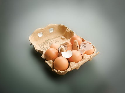 Egg, Box, Pack, egg, box, food and drink, fragility, easter, eggshell, egg carton, food, healthy eating, wellbeing, freshness, vulnerability, indoors, no people, studio shot, still life, animal egg, raw food, brown, shell, organic, egg yolk, 4K, CC0, public domain, royalty free