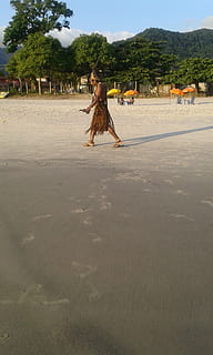 indisch, Strand, Gehen, Menschen, echte Menschen, Baum, Tag, Lebensstile, Land, Natur, Pflanze, Freizeitbeschäftigung, eine Person, Frau, in voller Länge, ein Tier, Sand, Haustiere, draußen, inländisch, Sonnenlicht, Säugetier, 2K, CC0, gemeinfrei, lizenzfrei