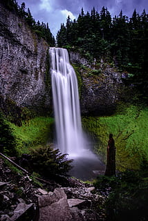 cascate fotografia timelapse, autunno, paesaggio, foglia, nebbia, movimento, montagna, all'aperto, parco, fiume, roccia, panoramico, ruscello, viaggio, albero, acqua, cascata, bagnato, legna, Paesaggi, roccia - oggetto, lunga esposizione, natura, bellezza nella natura, rapido, scenics - natura, pianta, acqua corrente, movimento sfocato, foresta, scena non urbana, solido, terra, fluente, ambiente, nessuno, potere in natura, acqua che cade, foresta pluviale, 5K, CC0, dominio pubblico, privo di copyright