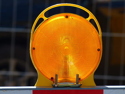 warning lamp, Lamp, Warning Light, warnblinkleuchte, light source, road, light signal, light, hazardous situation, yellow, orange, safety, no people, close-up, industry, illuminated, orange color, focus on foreground, lighting equipment, single object, indoors, shape, technology, glass - material, circle, day, geometric shape, equipment, security, reflection, 4K, CC0, public domain, royalty free