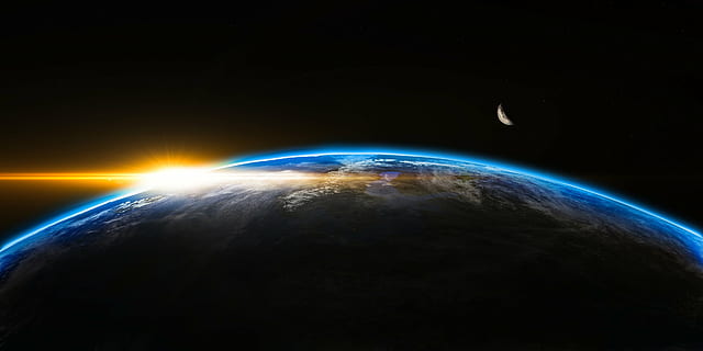 earth, sun, moon, digital, wallpaper, sunrise, space, outer, globe, world, rise, sunlight, flare, sunshine, beam, stars, black, 3d, horizon, hope, idea, motivate, motivation, planet, life, creation, create, new, beginning, above, stratosphere, atmosphere, up, fresh, planet - space, backgrounds, sunbeam, abstract, heat - temperature, planet earth, blue, environment, astronomy, copy space, night, nature, sky, satellite view, illuminated, glowing, cloud - sky, no people, globe - man made object, sunrise - dawn, sphere, horizon over land, outdoors, dark, lens flare, black background, eclipse, 4K, CC0, public domain, royalty free