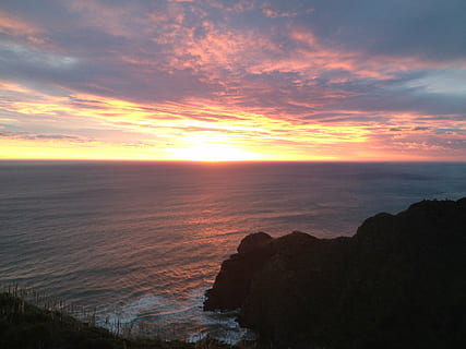 Sonnenuntergang, Meerblick, Ozean, Meer, Himmel, Wasser, Szenen - Natur, Schönheit in der Natur, wolke - himmel, Horizont über Wasser, Horizont, Ruhe, ruhige Szene, Rock, Rock - Objekt, Land, solide, idyllisch, Natur, Strand, Dramatischer Himmel, keine Leute, draußen, romantischer Himmel, 2K, CC0, gemeinfrei, lizenzfrei