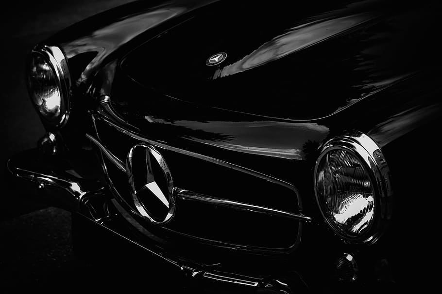 classic mercedes car, Classic, Mercedes, car, various, success, shiny, luxury, chrome, elegance, black Color, land Vehicle, transportation, motorcycle, mode of transport, old-fashioned, headlight, mode of transportation, close-up, motor vehicle, reflection, retro styled, no people, metal, lighting equipment, vintage car, indoors, single object, antique, vehicle light, black background, wheel, silver colored, 4K