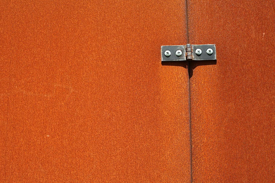 grå dørhængsel, hængsel, abstrakt, corten, struktur, rust, baggrund, orange farve, murbygningsfunktion, metal, ingen mennesker, tekstureret, Brun, tæt på, bygget struktur, dag, baggrunde, teknologi, arkitektur, udendørs, kopiere plads, forbindelse, elektricitet, mønster, sollys, fuld ramme, elektrisk udstyr, 5K