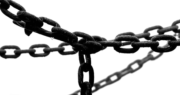 chains, metal, cohesion, strength, connection, chain, security, protection, safety, close-up, fence, no people, boundary, day, barrier, focus on foreground, sky, nature, selective focus, clear sky, outdoors, communication, iron, tangled, 2K, CC0, public domain, royalty free