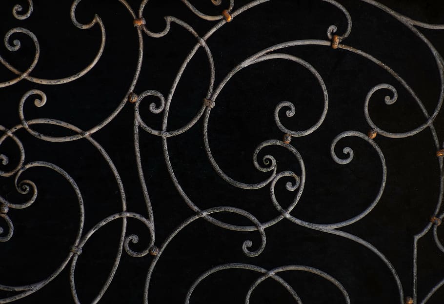 decoració marró forjat, textura, ornaments, fons, resum, patró, artísticament, creativitat, disseny, imatge de fons, negre, blanc, color negre, cap gent, primer pla, a l'aire lliure, dia, pissarra, tir de l'estudi, a l'interior, complexitat, marc complet, treball en equip, arquitectura, cooperació, esport, connexió, aprenentatge, forma, fons negre, ferro forjat, 2K