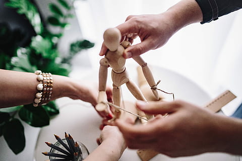 mannequin, various, poses, Wooden, hand, wood, model, yarn, pencils, puppet, posing, dummy, doll, figure, thread, gesture, human Hand, people, women, females, men, caucasian Ethnicity, working, close-up, adult, unrecognizable Person, human body part, togetherness, group of people, real people, holding, art and craft, body part, finger, human finger, creativity, high angle view, indoors, focus on foreground, leisure activity, lifestyles, 5K