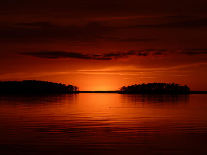 llac murray sc sunset, fotografia de silueta, calma, aigua, arbres, daurat, hores, posta de sol, paisatge, reflexió, llac, cel, escenics - natura, tranquil·litat, bellesa a la natura, escena tranquil·la, núvol - cel, color taronja, naturalesa, silueta, cap gent, idíl·lic, arbre, davant del mar, a l'aire lliure, cel romàntic, 2K, CC0, domini públic, lliure de regalies