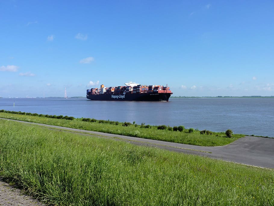 skib, beholder, Forsendelse, godstransport, last container, transportmidler, hav, nautiske fartøj, container skib, industrielt skib, havn, forretning, transportform, industri, vand, himmel, natur, græs, dag, ingen mennesker, blå, plante, rejse, scenics - natur, udendørs, 4K