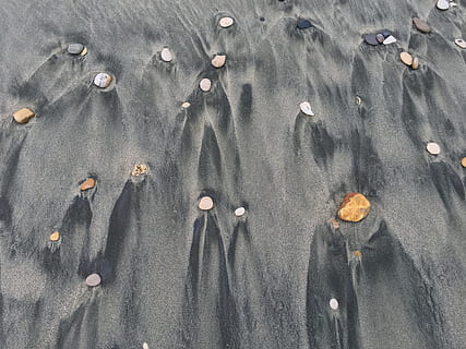arena, gris, conchas, playa, naturaleza, al aire libre, día, gente, vista de alto ángulo, fotograma completo, nadie, modelo, antecedentes, tierra, directamente arriba, unión, luz del sol, agua, otoño, 4K, CC0, dominio público, libre de derechos