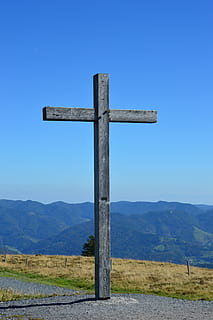 Belchen, top, zwarte Woud, religie, kruis, hemel, geestelijkheid, geloof, blauw, heldere lucht, berg-, kalmte, geen mensen, landschap, natuur, symbool, rustige scène, dag, schoonheid in de natuur, scenics - natuur, idyllisch, buitenshuis, religieuze uitrusting, 4K, CC0, publiek domein, royaltyvrij