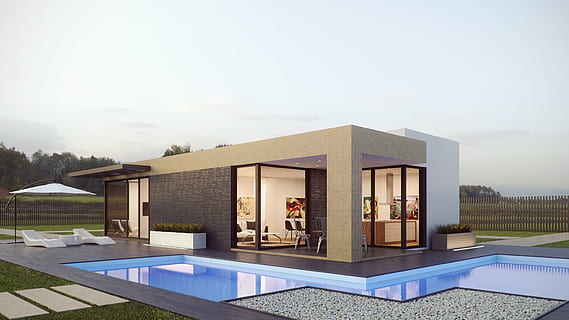 brown, 1-storey, 1- storey house 3, 3d, perspective view, architecture, render, external, design, photoshop, 3dsmax, crown render, pool, modular home, house, prefabricated house, modulate, holiday home, graphics, external design, architectural rendering, post production, photorealistic, luxury, wealth, sky, swimming pool, modern, home, nature, built structure, domestic life, villa, building, building exterior, water, day, home interior, lifestyles, people, 1080P, CC0, public domain, royalty free