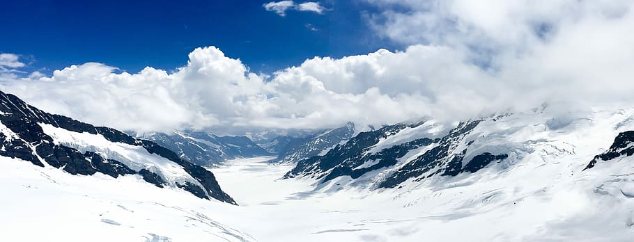 zăpadă acoperită de munte, panoramă, nor, cer, peisaj, Jungfrau, zăpadă, Elveţia, Europa, natură, Munte, nor - cer, temperatura rece, mediu inconjurator, iarnă, scenice - natura, frumusețe în natură, de munte, culoare alba, panoramic, Cloudscape, nici o persoana, în aer liber, zi, varf de munte, un munte acoperit de zăpadă, 4K