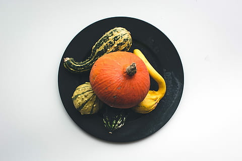 decorative pumpkins, Decorative, pumpkins, pumpkin, top view, white background, fruit, food, freshness, ripe, orange - Fruit, yellow, orange Color, healthy Eating, citrus Fruit, food and drink, studio shot, bowl, wellbeing, still life, indoors, no people, vegetable, directly above, single object, close-up, high angle view, cut out, orange, vegetarian food, 5K
