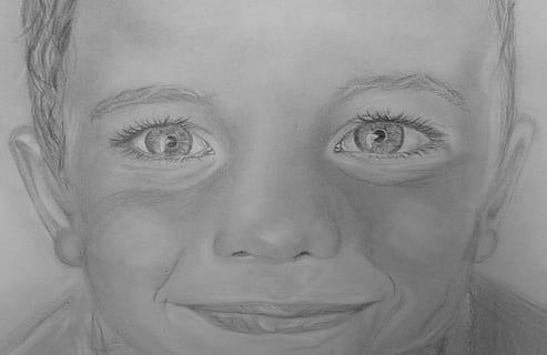 Boy, Men'S, Person, Smile, Portrait, drawing, graphite, art, pencil, human face, human body part, human eye, one person, close-up, body part, front view, looking at camera, real people, indoors, young adult, headshot, women, lifestyles, adult, eye, young women, digital composite, human hair, innocence, 2K, CC0, public domain, royalty free