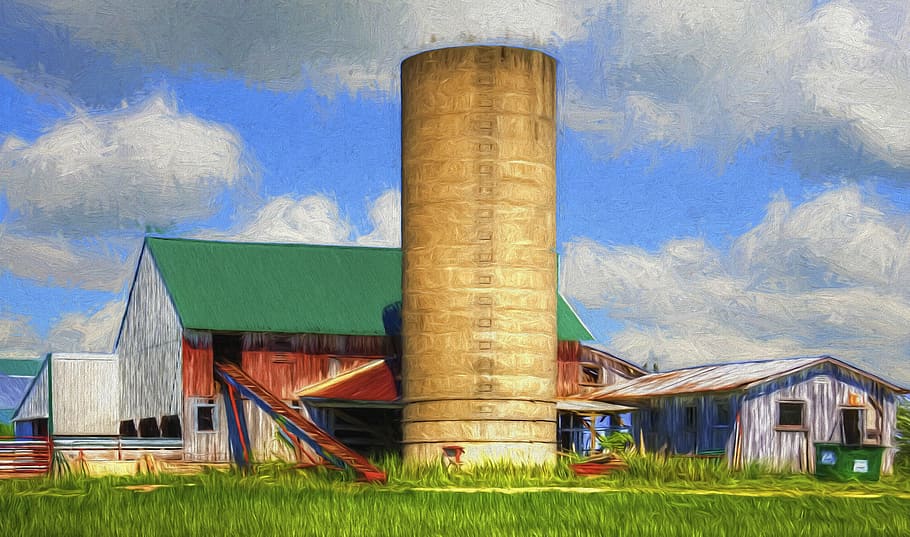 graner, rústic, graners, ohio, art digital, rural, escènic, país, camp, paisatge, cobert, coberts, granja, granges, agricultura, agrícola, Masia, campanar, comtat, americana, foto, fotografia, estructura, estructures, sturgell, William Sturgell, factura sturgell, històric, decoració de la llar, edificis, núvols, cel, arbre, arbres, ennuvolat, cels, males herbes, comtat del campanar, urbana, estructura construïda, arquitectura, exterior de l'edifici, planta, naturalesa, núvol - cel, herba, cap gent, dia, edifici, fàbrica, casa, a l'aire lliure, medi ambient, terra, indústria, blau, multicolor, columna arquitectònica, 4K
