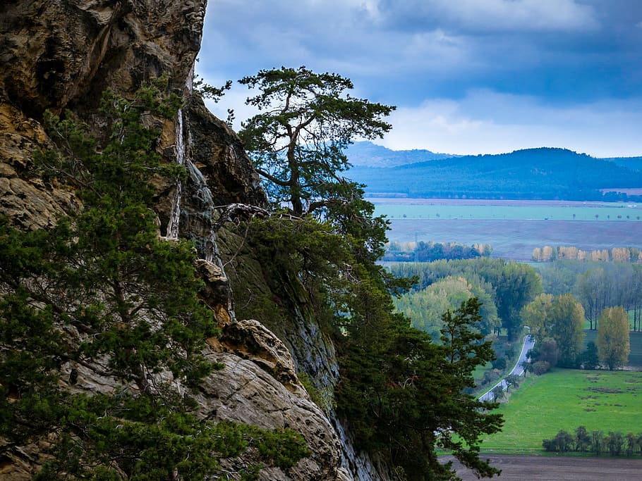 rock, arbre, paret del diable, muntanya, visió, perspectiva, resina, cresta d’hamburguesa, Alemanya, rock - object, escenics, naturalesa, paisatge, planta, escenics - natura, cel, bellesa a la natura, tranquil·litat, escena tranquil·la, núvol - cel, dia, escena no urbana, cap gent, aigua, sòlid, medi ambient, creixement, formació de roca, Serra, a l'aire lliure, formació, 2K