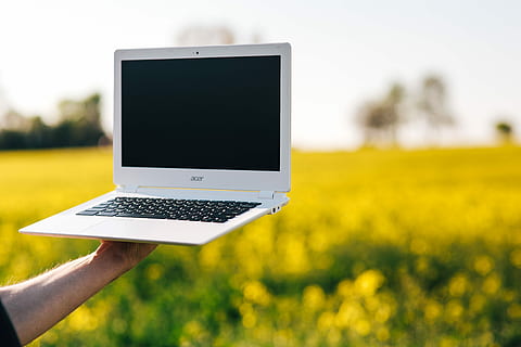 mobile, phone, spring rapes field, Laptop computer, mobile phone, spring, rapes, field, summer, flowers, tech, computer, technology, laptop, smartphone, rapeseed, white laptop, outdoors, wireless Technology, nature, internet, working, business, grass, communication, green Color, pC, human hand, human body part, yellow, focus on foreground, hand, plant, computer equipment, one person, land, sky, computer monitor, finger, 4K