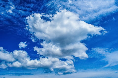 bianca, nuvole, blu, cielo, giorno, natura, primavera, Cloudscape, tempo metereologico, ambiente, aria, meteorologia, nuvole di cielo blu, nuvoloso, atmosfera, luminosa, nuvola - cielo, bellezza nella natura, vento, scenics - natura, sfondi, la tranquillità, Colore bianco, soffice, nessuno, all'aperto, la libertà, clima, wispy, effetto strutturato, color turchese, 5K, CC0, dominio pubblico, privo di copyright