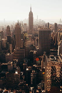 aereo, fotografia, alto, sorgere edifici, giorno, Empire State Building, nuovo, York, costruzione, architettura, struttura, Torre, grattacielo, esterno dell'edificio, struttura costruita, paesaggio urbano, città, edificio per uffici esterno, alto - alto, cielo, destinazioni di viaggio, quartiere residenziale, affollato, folla, moderno, skyline urbano, ufficio, natura, all'aperto, distretto finanziario, guglia, inquinamento, insediamento, 4K, CC0, dominio pubblico, privo di copyright