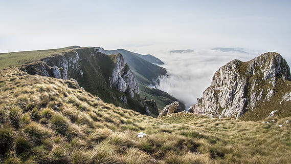 sceniczny, widok, Góra, chmury, Zachmurzone niebo, światło dzienne, środowisko, mglisty, trawa, idylliczny, krajobraz, szczyt górski, mroczny, Natura, na dworze, sceneria, niebo, cichy, scenics - natura, piękno natury, podróżować, cele podróży, wylądować, roślina, mgła, chmura - niebo, pasmo górskie, żadnych ludzi, turystyka, spokój, pinaceae, sosna, drzewo iglaste, lasy sosnowe, 1080P, CC0, domena publiczna, darmowe zdjęcia