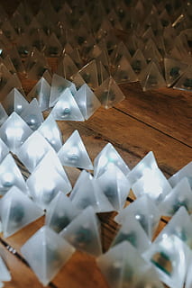 little, triangle lights, wooden, floor, Little triangle, lights on, wooden floor, lamp, light, triangle, large group of objects, cultures, triangle shape, indoors, no people, paper, still life, art and craft, table, creativity, origami, white color, craft, close-up, paper boat, high angle view, abundance, shape, pattern, focus on foreground, folded, 2K, CC0, public domain, royalty free