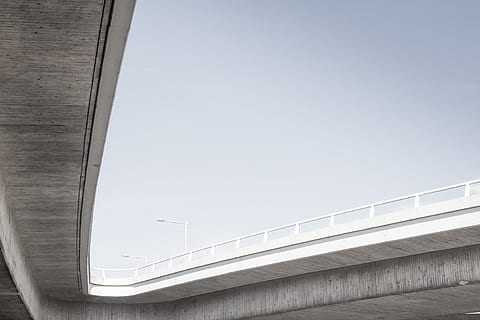 architecture, bridge, structure, road, overpass, connection, built structure, bridge - man made structure, sky, railing, day, no people, nature, clear sky, transportation, low angle view, copy space, elevated road, outdoors, highway, architectural column, concrete, 4K, CC0, public domain, royalty free