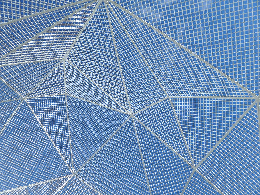estructura, polígons, poligonal, quadrícula, blau, cel, textura, art, escultura, modern, marc complet, patró, fons, cap gent, sòls, rajola, forma, piscina, resum, primer pla, disseny, forma geomètrica, sòl de rajoles, arquitectura, a l'interior, complexitat, 5K