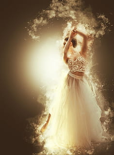 woman, white, bridal, gown, bride, dance, ethereal, dream, smoke, smoky, love, marriage, feelings, tradition, romance, dress, pizzo, lace, young, formal wear, anniversary, couple, one person, fashion, women, young adult, adult, beautiful woman, full length, clothing, dancing, beauty, standing, nature, elegance, beautiful people, young women, human arm, motion, arms raised, hairstyle, digital composite, 1080P, CC0, public domain, royalty free