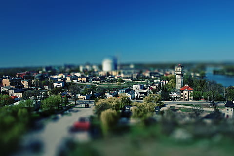 Neigung, Verschiebung, Stadt, Polen, polska, kruszwica, die Architektur, Gebäudehülle, gebaute Struktur, Tilt-Shift, Gebäude, Himmel, Stadtbild, Natur, Tag, keine Leute, Reiseziele, selektiver Fokus, Reise, Landschaft, draußen, Turm, Stadt leben, Bürogebäude außen, Wolkenkratzer, Verschmutzung, 2K, CC0, gemeinfrei, lizenzfrei