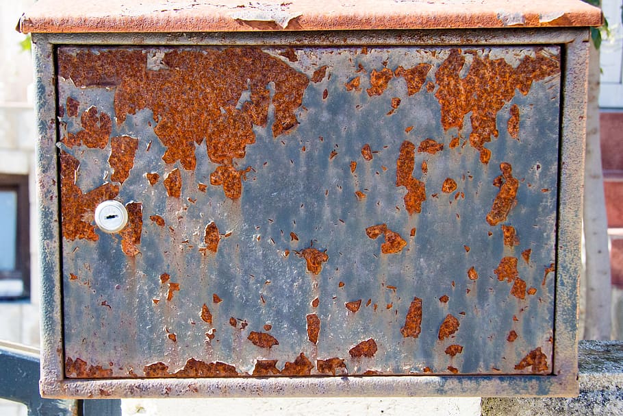 rust, gammel, rusten, rusten baggrund, snavset, jern, metal, baggrund, nøgle, tæt på, lukket, beskyttelse, sikkerhed, Port, døre, den forladte, jern kasse, postkasse, gammeldags, forældet, træ - materiale, retro stylet, antik, objekter / udstyr, forvitret, beskadiget, baggrunde, fuld ramme, tekstureret, ingen mennesker, kørt ned, forladt, dag, blå, arkitektur, murbygningsfunktion, mønster, dør, bygget struktur, nedgang, forringelse, jern - metal, metalplader, 4K