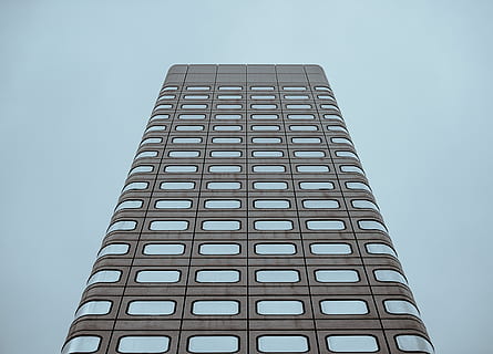 architektura hongkongu, brązowy, niebieski, beton, budynek, jasny, niebo, architektura, okno, wieża, niski kąt widzenia, na zewnątrz budynku, zbudowana struktura, budynek biurowy na zewnątrz, Miasto, wysoki - wysoki, wieżowiec, gabinet, żadnych ludzi, czyste Niebo, Natura, dzień, nowoczesny, wzór, apartament, 4K, CC0, domena publiczna, darmowe zdjęcia