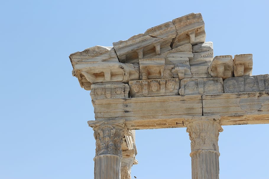 yan, apollon, tapınak, Tarihçe, eski, geçmiş, eski harabe, gökyüzü, mimari, seyahat yerleri, açık hava, eski uygarlık, seyahat, arkeoloji, mimari sütun, yapılı yapı, turizm, insansız, mavi, katı, doğa, düşük açılı görünüş, harap, açık havada, taş malzemesi, 5K