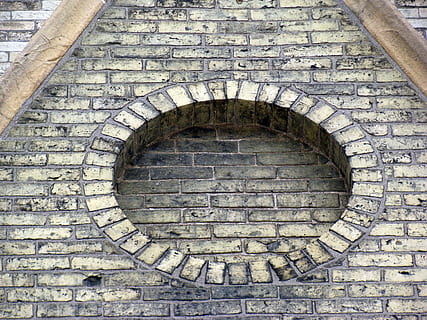 Brick, Circle, Church, Pattern, Texture, round, architecture, building, landmark, city, historic, architecture design, structure, tourism, design, old, aged, stone Material, history, arch, built structure, brick wall, no people, wall, building exterior, the past, day, solid, low angle view, wall - building feature, stone wall, outdoors, arched, 2K, CC0, public domain, royalty free
