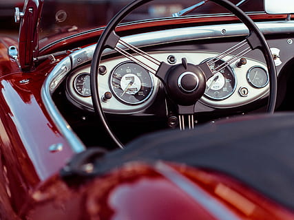selectiu, foto, negre, volant del cotxe, oldtimer, convertible, vermell, velocímetre, clàssic, crom, cotxe, transport, passat de moda, vehicle terrestre, panell, volant, interior del cotxe, cap gent, estil retro, manera de transport, automòbil, panell de control, interior del vehicle, a l'interior, cotxe d'època, parabrisa, primer pla, control, 4K, CC0, domini públic, lliure de regalies