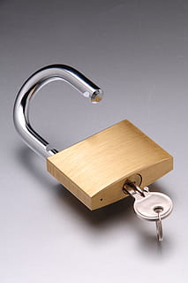 tools, padlocks, unlock, lock, access, key, studio shot, indoors, safety, no people, copy space, security, padlock, protection, open, metal, security system, gray, finance, business, gold colored, wealth, container, gray background, safe, 4K, CC0, public domain, royalty free