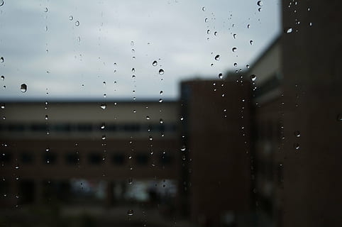 ikke, Tabitha, vindue, glas, regndråber, en regnvejrsdag, sive, Sky, skyet dag, dråbe, våd, vand, regn, glas - materiale, natur, gennemsigtig, ingen mennesker, regndråbe, indendørs, fokus på forgrunden, himmel, tæt på, regntiden, dag, Monsun, kontorbygning udvendig, skyskraber, 4K, CC0, offentligt domæne, royaltyfrie