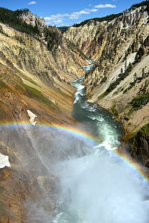 râu, munţi, timpul zilei, Munte, curcubeu, vale, natură, peisaj, apă, curent, pârâu, scenics, cascadă, nici o persoana, de munte, în aer liber, scenice - natura, frumusețe în natură, mediu inconjurator, scenă non-urbană, apă curgătoare, mişcare, zi, stâncă, o scenă liniștită, teren, destinații de călătorie, idilic, expunere lungă, curgere, putere în natură, 4K, CC0, domeniu public, fără drepturi de autor