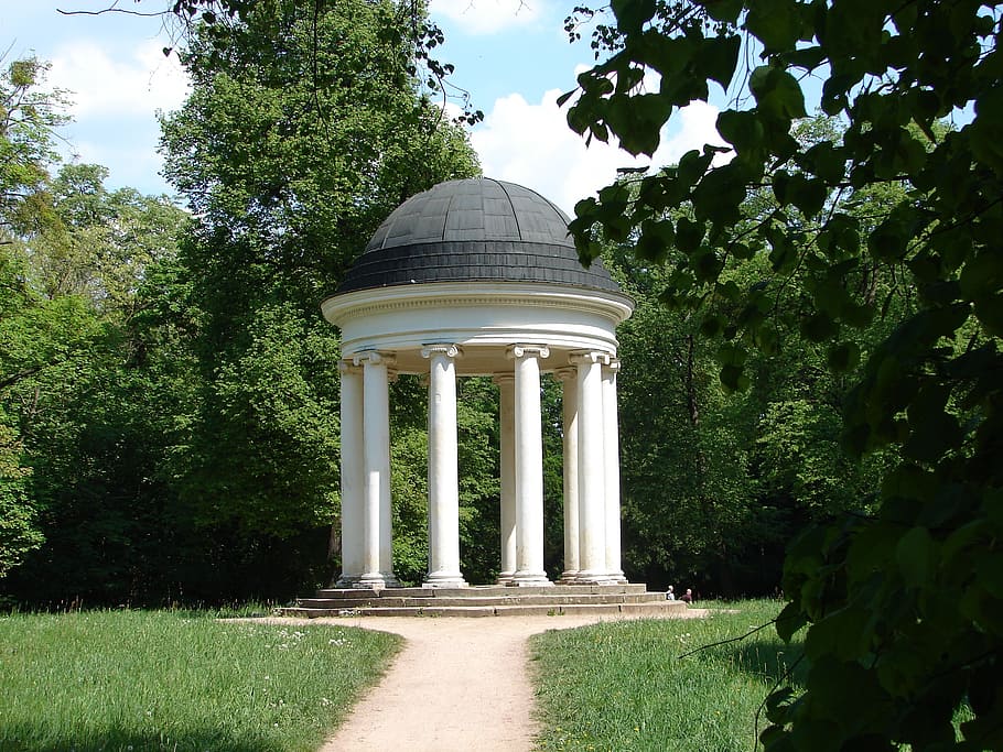 negre, blanc, concret, glorieta, camp de gespa, temple, Quant a, temple iònic, jardí, parc, el regne del jardí de, dessau, wörlitz, george garden, príncep, francès, aplicat, disseny de jardins, decoració de jardí, oerlikon, arquitectura, planta, columna arquitectònica, arbre, estructura construïda, naturalesa, color verd, exterior de l'edifici, cap gent, dia, creixement, cel, destinacions de viatge, història, el passat, a l'aire lliure, herba, llum solar, cúpula, viatjar, columnata, cobertura, 2K