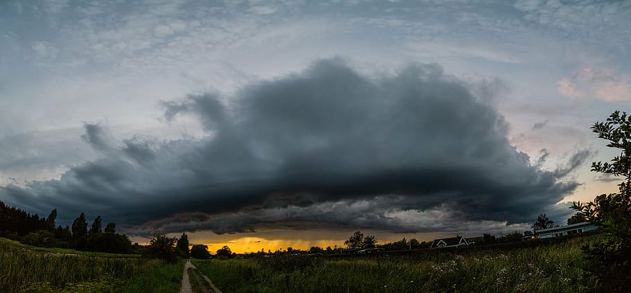 Zielony, trawa, szary, fotografia chmur, Chmura, deszcz, zachód słońca, burza, chmury, Dania, krajobraz, dym - struktura fizyczna, Natura, na dworze, pole, żadnych ludzi, niebo, dzień, piękno natury, scenics, chmura - niebo, środowisko, burza z piorunami, dramatyczne niebo, roślina, chmura burzowa, drzewo, scenics - natura, ekstremalna pogoda, nastrojowe niebo, znak, znak ostrzegawczy, złowieszczy, moc w naturze, Ulewny deszcz, 8K