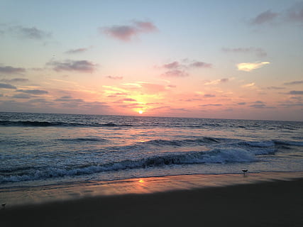 por do sol, oceano Pacífico, pacifico praia, costa, oceano, pacífico, de praia, natureza, panorama, por do sol da praia, reflexão, horizonte, tarde, crepúsculo, cênico, onda, mar, scenics, beleza na natureza, agua, céu, terra, scenics - natureza, horizonte sobre a água, movimento, nuvem - céu, tranquilidade, idílico, cena tranquila, cor laranja, esporte aquático, ninguém, ao ar livre, 2K, CC0, domínio público, royalty free