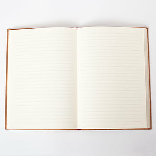 opened notebook, blue, lined, paper, brown, cover, still, items, things, book, notebook, journal, open, page, lines, white, minimalist, white color, blank, note pad, copy space, directly above, diary, publication, education, no people, indoors, white background, cut out, studio shot, close-up, high angle view, textbook, studying, 4K, CC0, public domain, royalty free