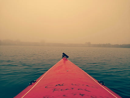 beach, boat, dawn, daylight, dock, dusk, evening, fog, lake, mist, ocean, outdoors, raft, red, reflection, sea, seascape, ship, sky, sunrise, sunset, surface, transportation system, travel, water, watercraft, nautical vessel, transportation, nature, beauty in nature, scenics - nature, tranquility, mode of transportation, kayak, tranquil scene, day, non-urban scene, no people, floating on water, 5K