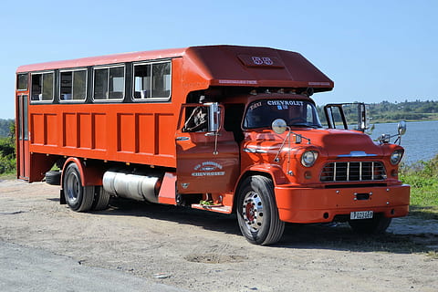 orange, truck, body, water, daytime, cuba, auto, oldtimer, passenger transport, red, vehicle, chevrolet, restored, accidents and disasters, transportation, emergency services occupation, land vehicle, urgency, outdoors, fire engine, day, no people, mode of transportation, motor vehicle, road, commercial land vehicle, freight transportation, orange color, street, sky, semi-truck, occupation, nature, city, business, trucking, 4K, CC0, public domain, royalty free