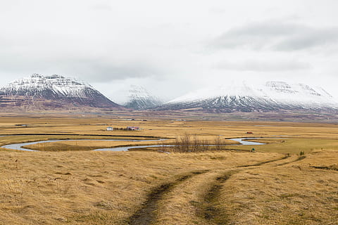 landskapsfoto, felt, gress, front, fjell alper, brun, gressfelt, kropp, vann, øst, island, fjell, Sky, snødekte, natur, landskap, scenics, landlige scene, utendørs, snø, dag, miljø, naturskjønnhet - natur, kaldtemperatur, vinter, himmel, skjønnhet i naturen, land, ro, fjellkjede, rolig scene, ikke-urbane scene, sky - himmel, ingen folk, reise, snødekte fjell, 5K, CC0, offentlig domene, opphavsrett gratis