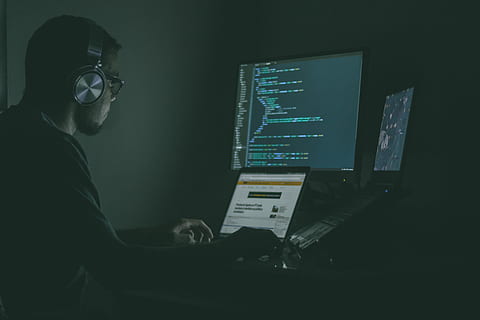 person, using, laptop computers, man, laptop computer, screen, code, work, office, laptop, computer, technology, one person, using computer, communication, indoors, men, occupation, computer equipment, connection, sitting, real people, computer monitor, working, side view, table, adult, security, equipment, computer programmer, 5K, CC0, public domain, royalty free